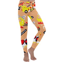 Seamless Pattern Cartoon With Transportation Vehicles Kids  Lightweight Velour Classic Yoga Leggings