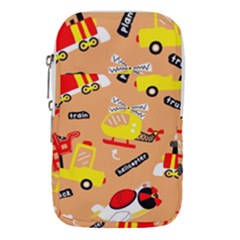 Seamless Pattern Cartoon With Transportation Vehicles Waist Pouch (small) by Simbadda