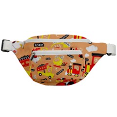 Seamless Pattern Cartoon With Transportation Vehicles Fanny Pack by Simbadda