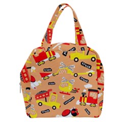 Seamless Pattern Cartoon With Transportation Vehicles Boxy Hand Bag