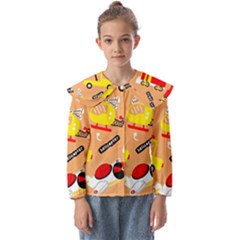 Seamless Pattern Cartoon With Transportation Vehicles Kids  Peter Pan Collar Blouse