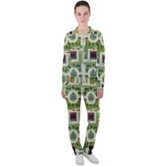 City Seamless Pattern Casual Jacket And Pants Set by Simbadda