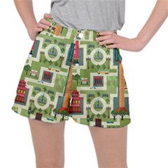 City Seamless Pattern Women s Ripstop Shorts