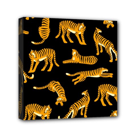 Seamless Exotic Pattern With Tigers Mini Canvas 6  X 6  (stretched) by Simbadda