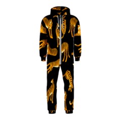 Seamless Exotic Pattern With Tigers Hooded Jumpsuit (kids)