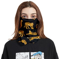 Seamless Exotic Pattern With Tigers Face Covering Bandana (two Sides) by Simbadda