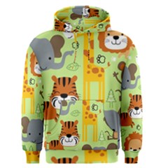 Seamless Pattern Vector With Animals Wildlife Cartoon Men s Core Hoodie by Simbadda