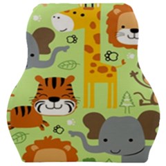 Seamless Pattern Vector With Animals Wildlife Cartoon Car Seat Velour Cushion  by Simbadda