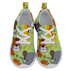 Seamless Pattern Vector With Animals Wildlife Cartoon Running Shoes by Simbadda