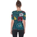 Seamless Pattern Hand Drawn With Vehicles Buildings Road Shoulder Cut Out Short Sleeve Top View2