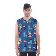 Racing-car-printing-set-cartoon-vector-pattern Men s Basketball Tank Top by Simbadda