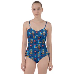 Racing-car-printing-set-cartoon-vector-pattern Sweetheart Tankini Set