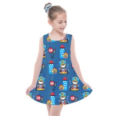 Racing-car-printing-set-cartoon-vector-pattern Kids  Summer Dress by Simbadda