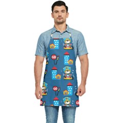 Racing-car-printing-set-cartoon-vector-pattern Kitchen Apron by Simbadda