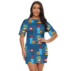 Racing-car-printing-set-cartoon-vector-pattern Just Threw It On Dress by Simbadda