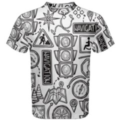 Navigation-seamless-pattern Men s Cotton Tee by Simbadda