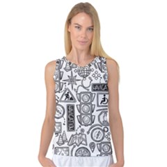 Navigation-seamless-pattern Women s Basketball Tank Top by Simbadda