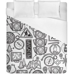 Navigation-seamless-pattern Duvet Cover (california King Size) by Simbadda