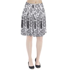 Navigation-seamless-pattern Pleated Skirt by Simbadda