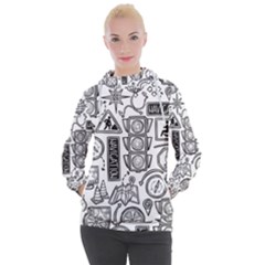 Navigation-seamless-pattern Women s Hooded Pullover by Simbadda