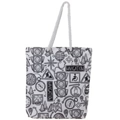 Navigation-seamless-pattern Full Print Rope Handle Tote (large) by Simbadda