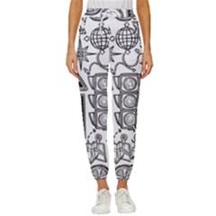 Navigation-seamless-pattern Women s Cropped Drawstring Pants by Simbadda