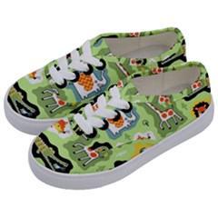 Seamless-pattern-with-wildlife-animals-cartoon Kids  Classic Low Top Sneakers by Simbadda