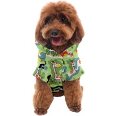 Seamless-pattern-with-wildlife-animals-cartoon Dog Coat by Simbadda