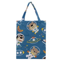 Seamless-pattern-funny-astronaut-outer-space-transportation Classic Tote Bag by Simbadda