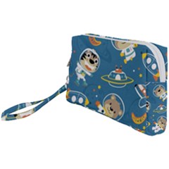 Seamless-pattern-funny-astronaut-outer-space-transportation Wristlet Pouch Bag (small) by Simbadda