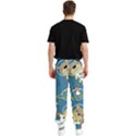 Seamless-pattern-funny-astronaut-outer-space-transportation Men s Elastic Waist Pants View2