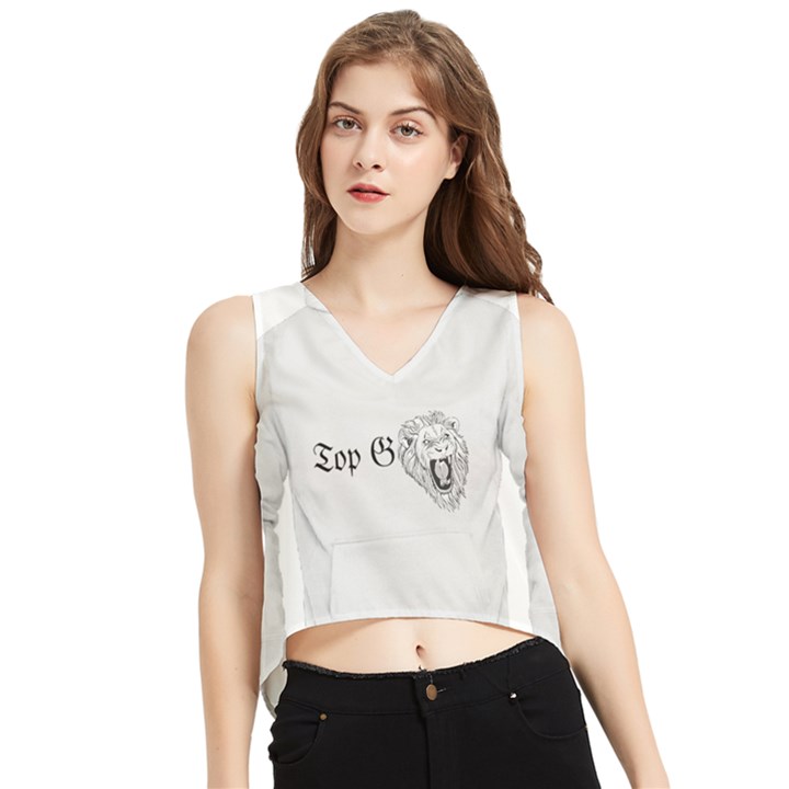 (2) V-Neck Cropped Tank Top