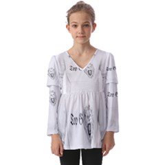 (2) Kids  V Neck Casual Top by Alldesigners