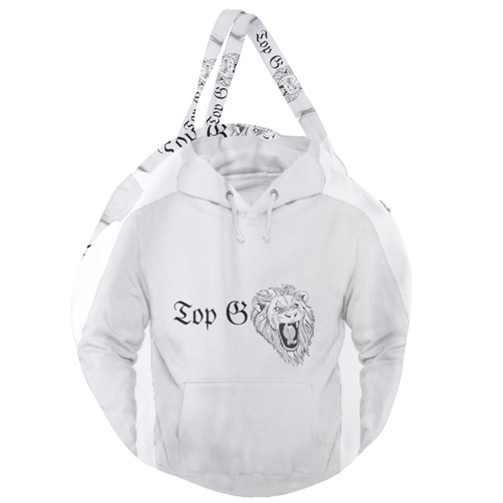 (2)Dx hoodie Giant Round Zipper Tote