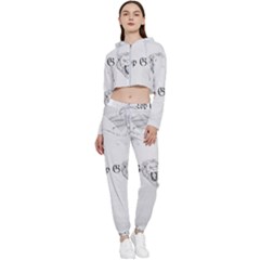 (2)dx Hoodie Cropped Zip Up Lounge Set by Alldesigners