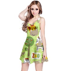 Funny Animals Cartoon Reversible Sleeveless Dress by Simbadda