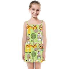 Funny Animals Cartoon Kids  Summer Sun Dress by Simbadda