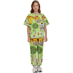 Funny Animals Cartoon Kids  Tee And Pants Sports Set by Simbadda