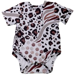 Mix Animal Skin Prints Seamless Pattern Vector Baby Short Sleeve Bodysuit by Simbadda