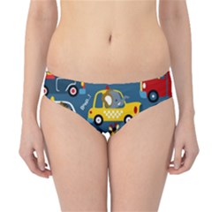 Seamless Pattern Vehicles Cartoon With Funny Drivers Hipster Bikini Bottoms