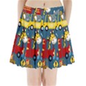 Seamless Pattern Vehicles Cartoon With Funny Drivers Pleated Mini Skirt View1