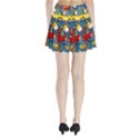 Seamless Pattern Vehicles Cartoon With Funny Drivers Pleated Mini Skirt View2