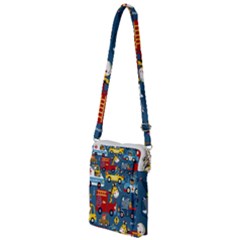 Seamless Pattern Vehicles Cartoon With Funny Drivers Multi Function Travel Bag by Simbadda