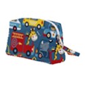 Seamless Pattern Vehicles Cartoon With Funny Drivers Wristlet Pouch Bag (Medium) View2