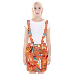 Seamless Pattern Vector Beach Holiday Theme Set Braces Suspender Skirt by Simbadda