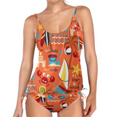 Seamless Pattern Vector Beach Holiday Theme Set Tankini Set by Simbadda