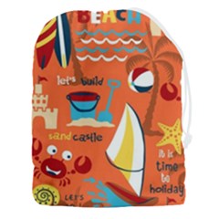 Seamless Pattern Vector Beach Holiday Theme Set Drawstring Pouch (3xl) by Simbadda