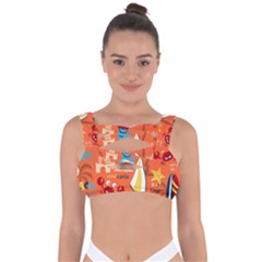 Seamless Pattern Vector Beach Holiday Theme Set Bandaged Up Bikini Top by Simbadda