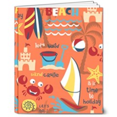 Seamless Pattern Vector Beach Holiday Theme Set 8  X 10  Softcover Notebook