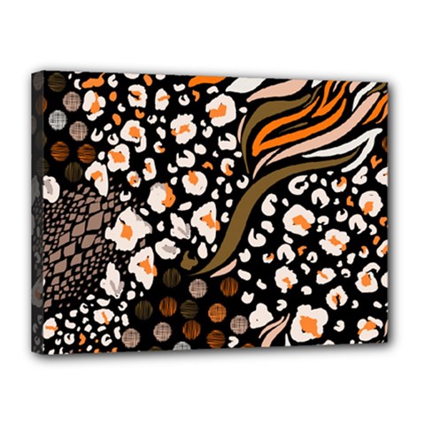 Trendy Mix Animal Skin Prints Canvas 16  X 12  (stretched) by Simbadda